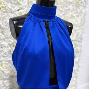 Chic Royal Blue Women's Halter Blouse